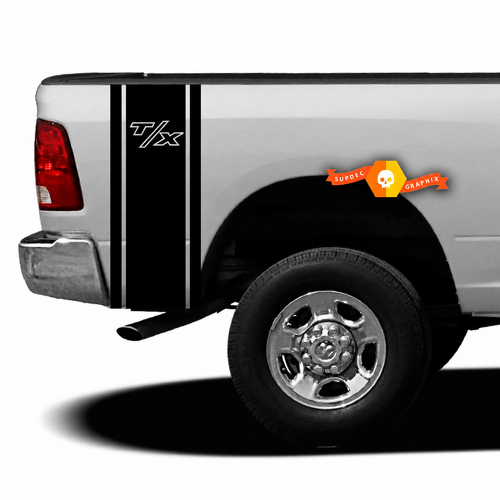 Adesivo in Vinile con Striscia Verticale a Righe Sottile T/X per Fianco Letto Dodge Ram 1500