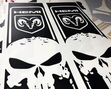 Dodge Ram 1500 2500 3500 Punisher Racing Stripe Hemi 4x4 Decal Camion Letto Adesivo Vinile 2