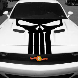 Dodge Challenger Punisher Hood Decal Stripe Blackout