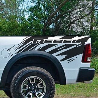 Dodge Ram Rebel Splash Grunge Logo Camion Vinile Decalcomania Bed Grafico