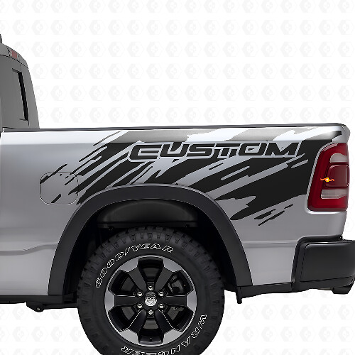 Kit Adesivi in Vinile Stile Splash Grunge per Cassa Laterale Dodge Ram