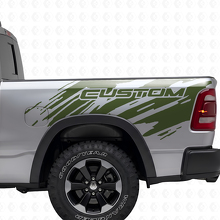 Kit Adesivi in Vinile Stile Splash Grunge per Cassa Laterale Dodge Ram_3