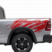 Kit Adesivi in Vinile Stile Splash Grunge per Cassa Laterale Dodge Ram_4