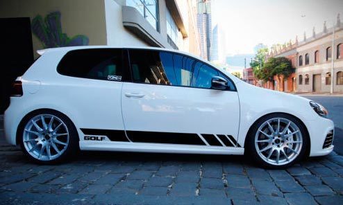 Adesivo Vinil Decalco a Strisce Stile Racing per Porta Laterale Volkswagen Golf GTI