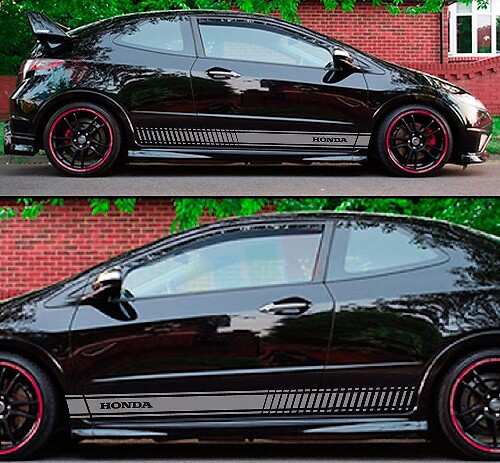 Strisce Decorative Laterali da Corsa Adesivo in Vinile per Honda Civic