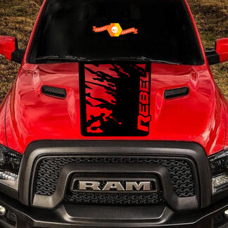 2015-2017 Dodge Ram Rebel Splash Hood Camion Vinyl Decal Grafica Grunge Splatter