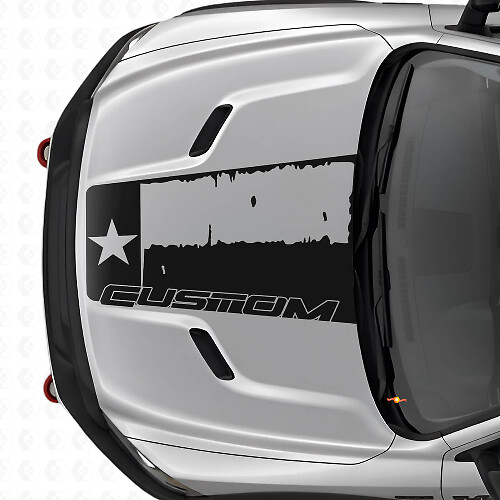 Adesivo Vinilico con Bandiera del Texas Invecchiata per Cofano Dodge Ram 2015–2017