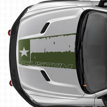 Adesivo Vinilico con Bandiera del Texas Invecchiata per Cofano Dodge Ram 2015–2017_3