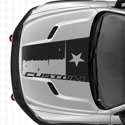 Adesivo in Vinile Personalizzato con Bandiera del Texas Usurata per Cofano Dodge Ram 2015-2017