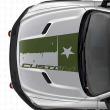 Adesivo in Vinile Personalizzato con Bandiera del Texas Usurata per Cofano Dodge Ram 2015-2017_3