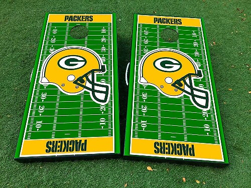 Adesivi in vinile personalizzati per tavolo da cornhole con campo squadra NFL