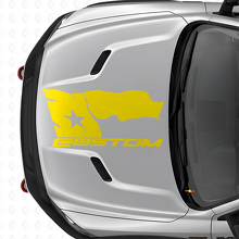 Adesivo in Vinile per Cofano con Bandiera Texas in Stile Usurato e Scritta per Dodge Ram 2015-17_6