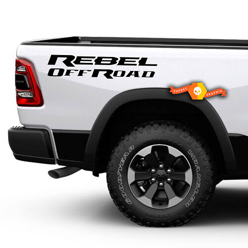 Dodge Ram Rebel Solid Logo Side Flare Truck Vinile Adesivo Decalcomania Grafica Off Road Bed Pickup
