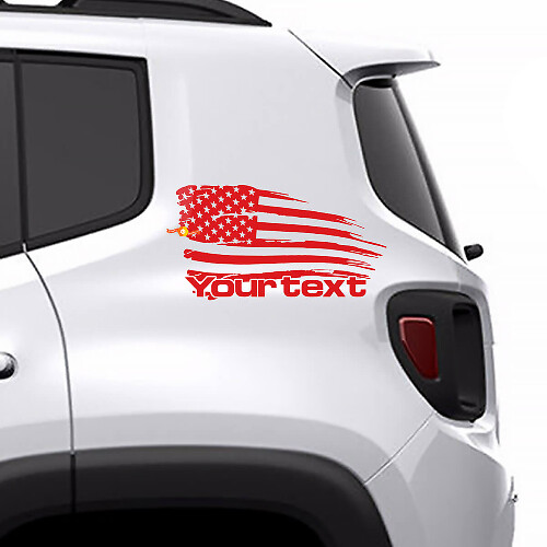 Adesivo in vinile posteriore con bandiera americana consumata per Jeep Renegade