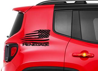 Jeep Renegade Distressed bandiera americana grafica decalcomania in vinile adesivo laterale cromato