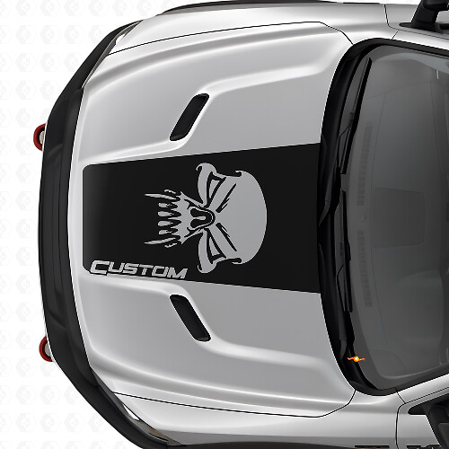 Adesivo in Vinile con Logo Teschio Custom per Cofano Dodge Ram_1