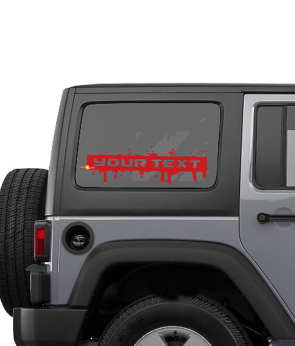 Adesivo Vinile per Finestrino Laterale con Lettere a Stile Pittura Splash per Jeep Wrangler Rubicon Sahara