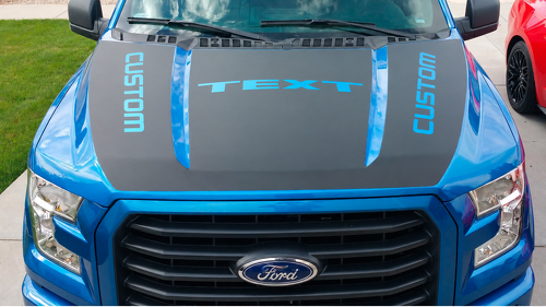 ADESIVO VINILE TESTO PERSONALIZZATO Cappuccio a triplo pannello nero per Ford F-150 2015-2017