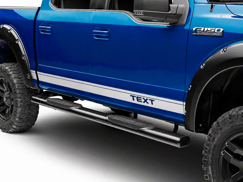 ADESIVO VINILE STRISCE ARGENTO A BORDO PER BATTICALCAGNO Ford F-150