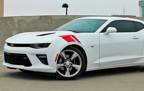 Inset Gap Front Fender Hash Pair Parafango anteriore Adesivo in vinile per Chevrolet Camaro 2016-2017