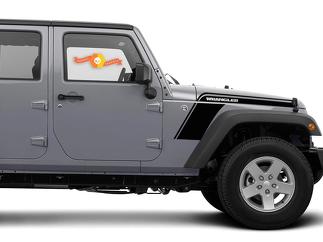 Kit grafico in vinile per cappuccio e parafango Jeep Wrangler Rundown 2008-2017
