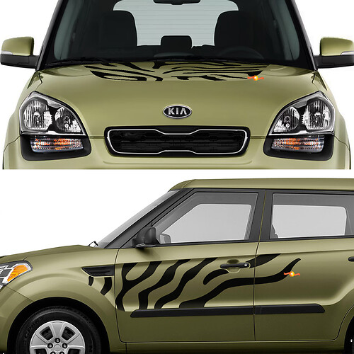 Adesivi per decalcomanie con accenti per porte laterali adatti a Kia Soul 3
