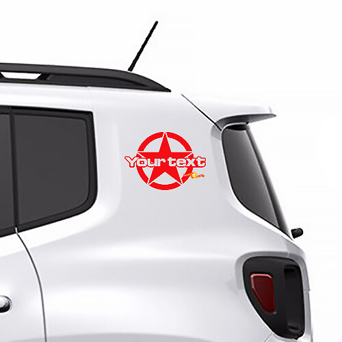 Adesivi in vinile grafici laterali posteriori Military Star per Jeep Renegade