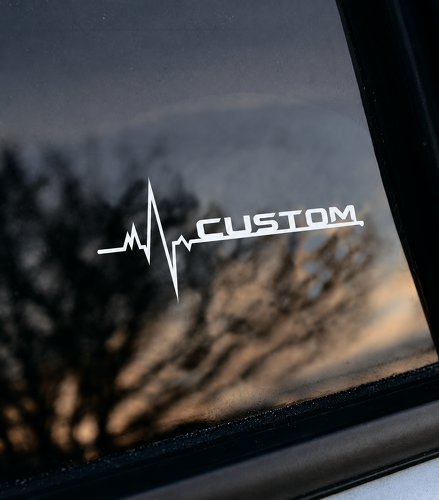 Adesivo Vinile Personalizzato Linea del Battito Cardiaco per Finestrino Laterale