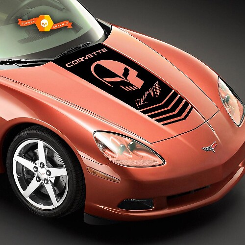 Adesivo in vinile cofano Jake Skull Corvette Racing per Chevrolet Corvette C6