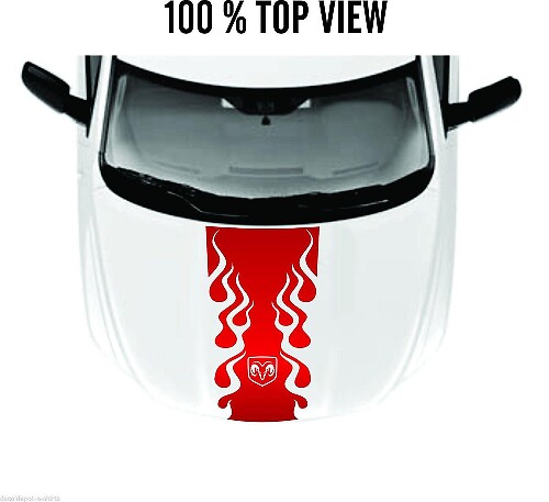 Adesivo per Cofano a Fiamme Strisce in Vinile per DODGE Ram 1500, 2500HD, 3500HD Rebel Nuovo