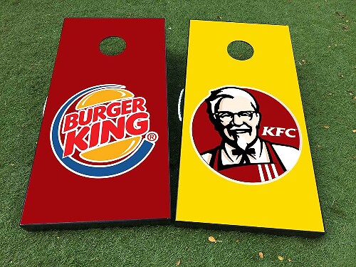 Set Adesivi in Vinile per Tavola Cornhole Burger King e KFC