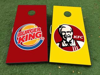 Burger King KFC Cornhole Gioco da tavolo Decalcomania INVOLUCRO IN VINILE con LAMINATO