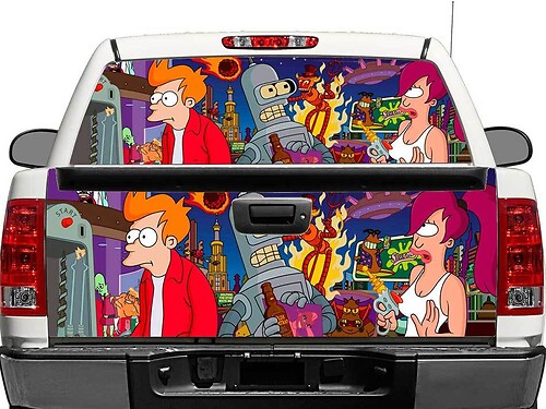 Adesivo in vinile per portellone posteriore Futurama per camion