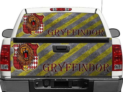 Adesivo in Vinile con Logo Gryffindor Harry Potter per Finestrino Posteriore o Portellone per Pick-up, SUV