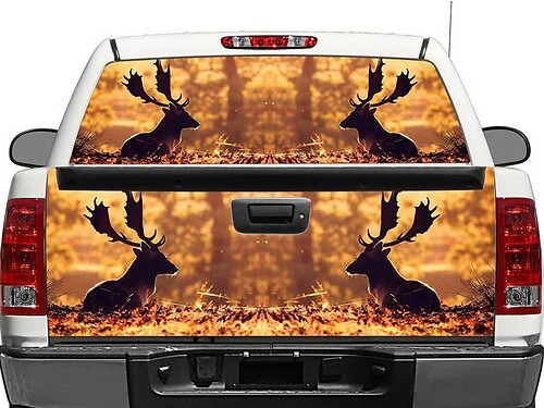 Adesivo in vinile per finestrino posteriore o portellone “Moose in Autunno” per camion