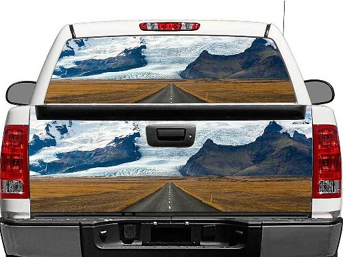 Adesivo in Vinile Posteriore per Finestrino o Portellone Road To The Mountains per Pick-up SUV
