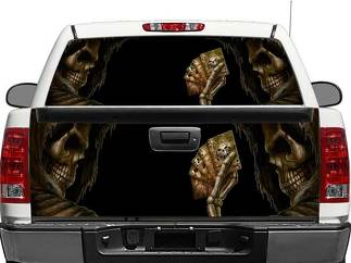 Skull Devil Dead Man's Hand Lunotto posteriore O portellone posteriore Decal Sticker Pick-up Truck SUV Car