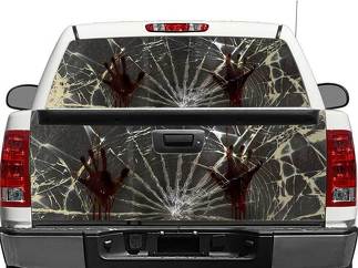 Zombie mani vetro rotto lunotto posteriore o portellone adesivo adesivo pick-up camion SUV auto