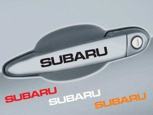 4 pezzi SUBARU maniglia porta decalcomania emblema logo Impreza Outback WRX STI