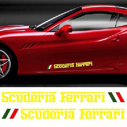 Set Adesivi Vinile Per Portiera Laterale Scuderia Ferrari