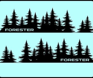 Forester Tree Decalcomania Subaru Sticker Porta in vinile Montagne grafiche Northwest PNW