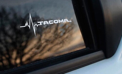 Adesivo in Vinile a Forma di Battito Cardiaco per Finestrino Laterale Toyota Tacoma