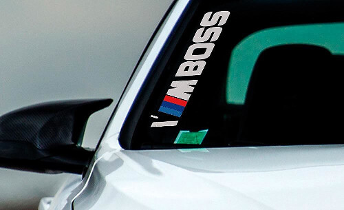 I'M BOSS Adesivo in Vinile M-Style per Parabrezza per Auto BMW