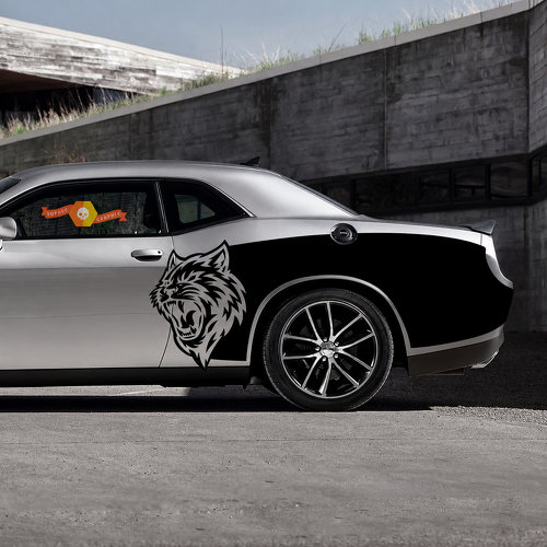 Custom Cat Head Billboard Pair Fiancata Parafango posteriore Adesivo in vinile per Dodge Challenger Hellcat 2015-2020
