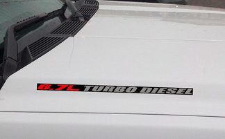 6.7L TURBO DIESEL Hood Vinyl Decal Sticker Ford Powerstroke F250 F350 (blocco)