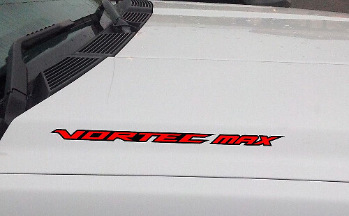 Coppia di decalcomanie contornate Vortec Max per cofano per Chevrolet Silverado GMC Sierra