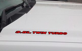 3.5L TWIN TURBO cofano vinile adesivo decalcomania: Ford F150 Mustang EcoBoost V6 (contorno)