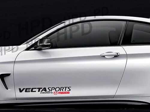 Adesivo in Vinile per Porta Laterale Vecta Sports Powered by Mazda per Mazda RX-8