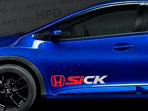 Set di Adesivi in Vinile Stile SiCK per Porta Laterale Honda Civic