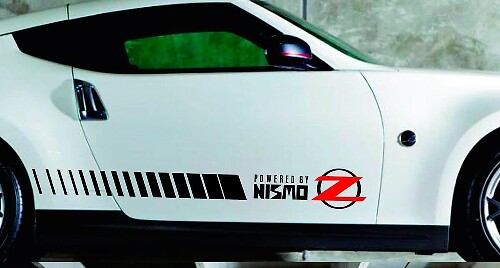 Adesivo in vinile con strisce lampeggianti laterali Powered by Nismo per Nissan Z